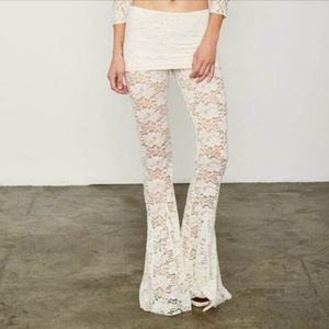 HAH Lace bell bottom pants NWT